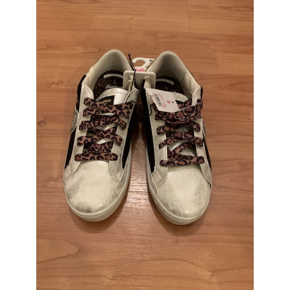 Justice Sport Girls Metallic Silver Gold Black Shoes Casual Choose Size